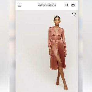 NWT REFORMATION Nicola dress in Praline, size 6